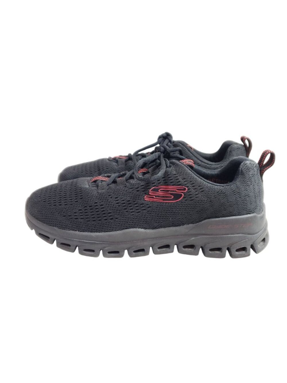 Skechers Men's Size 9 Glide-Step Fasten Up Black Mesh Athletic Sneakers - Picture 3 of 9